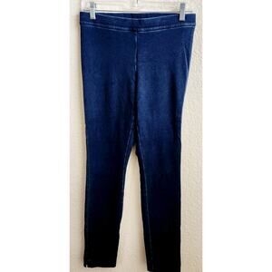 Purejill Indigo Blue Flat Front Pull On Ankle Leggings Pants XS Lightweight